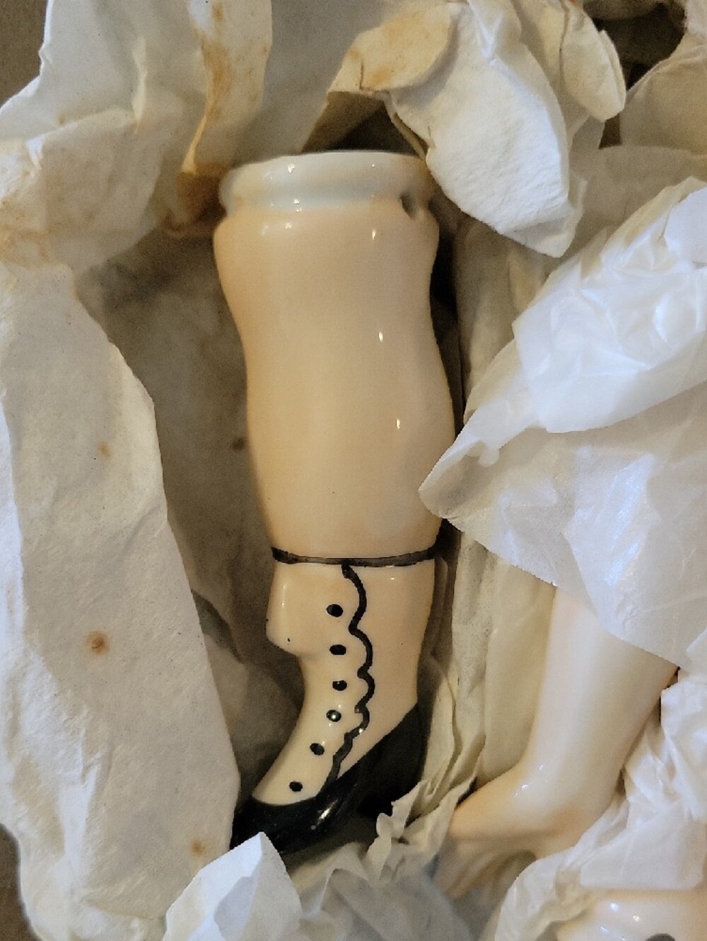 Porcelain Doll Parts With Stuffed Doll Body 9 1/2 Inch - Picture 3 of 5